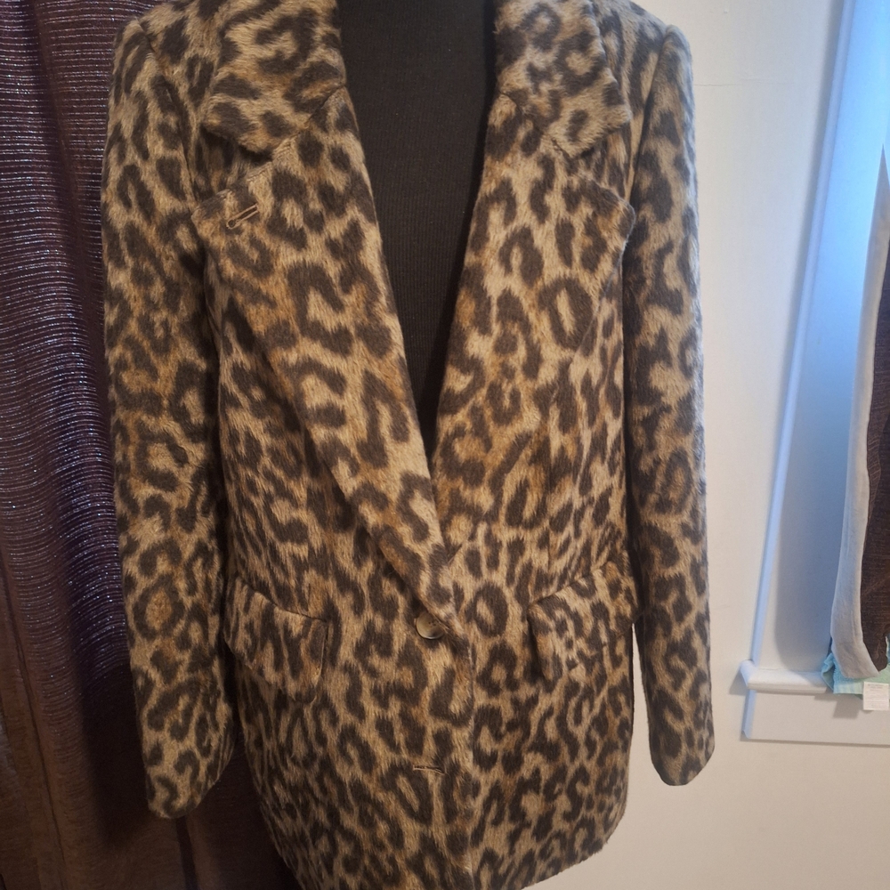 Rebecca Taylor Leopard Print Teddy Jacket
